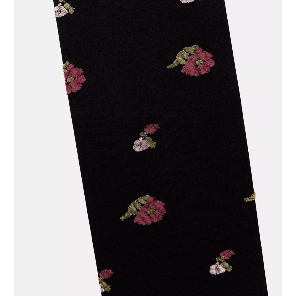 Zara Black Floral tights- never worn size M